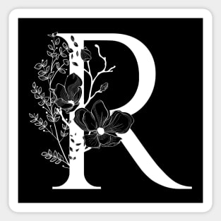 Letter R Monogram - Floral Initial Sticker